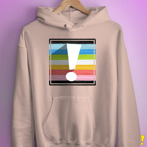 Queer Pride Flag Exclamation Point Hoodie